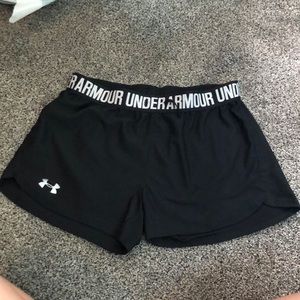 Under armour black athletic shorts. Size small.
